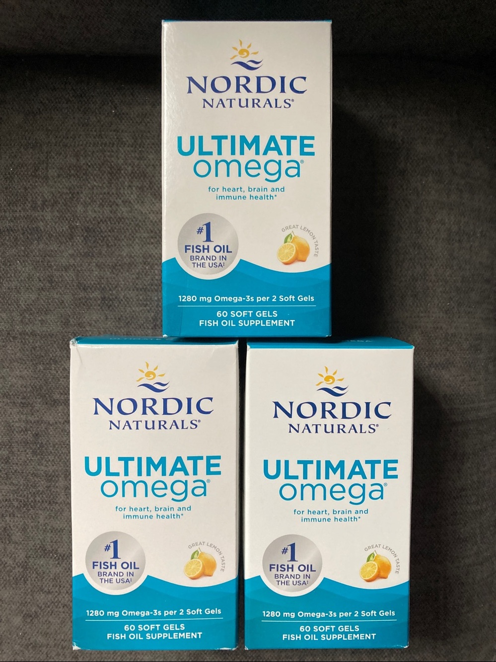 Nordic Naturals Ultimate Omega 60 Soft Gels Fish Oil 3 Pack Bundle Unopened
